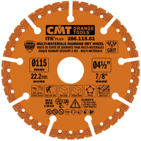 286.115.61 DISCO DA TAGLIO MULTIMATERIALE DIA-GRIT D=115 B=22.23+15.88+9.5