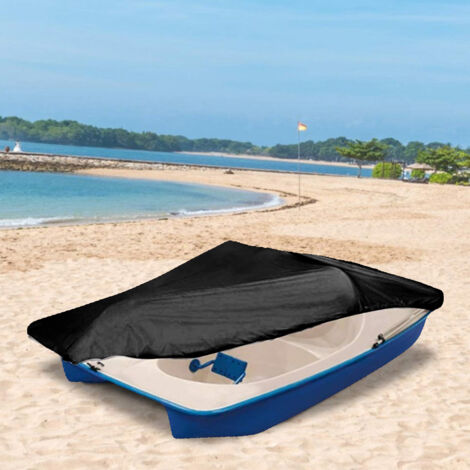 286x122cm Couverture de protection de bateau portable Sunproof Rainproof Dust Cover Cover for Outdoor UseBlack