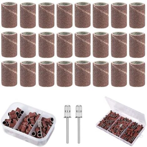 287 Pièces Tambour De Ponçage avec 285 Bandes de et 2 Mandrin, 80/120/180 Grains Boîte Gratuite, Manchons pour Dremel Outils Rotatifs -