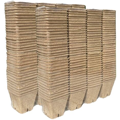 288 x 5cm Eco Square Fibre Biodegradable and Compostable Plant Pots