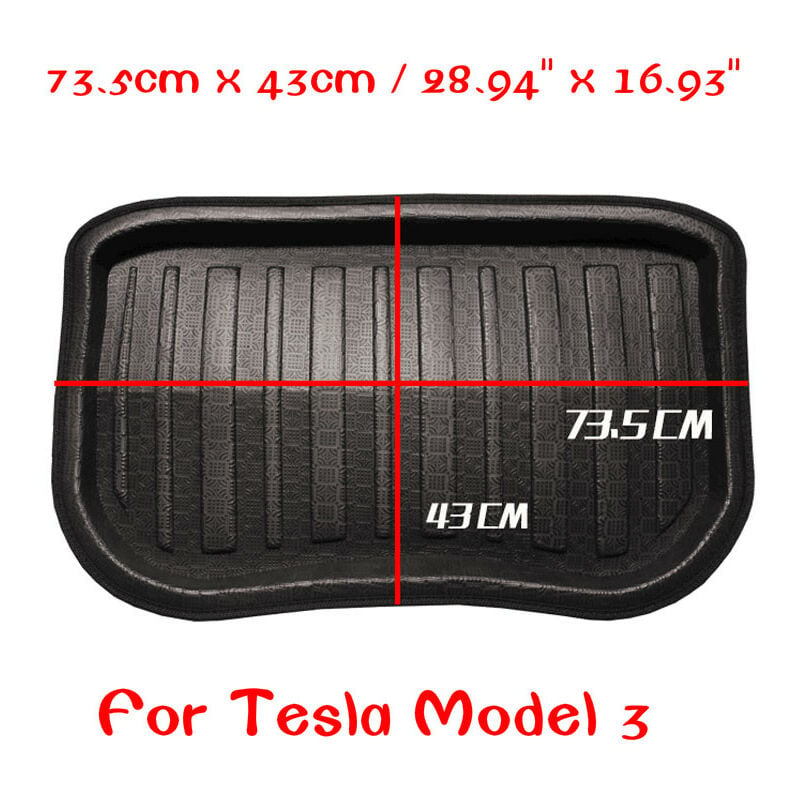 Kingso - 28.94x 16.93 pouces tapis de cargaison de coffre avant de voiture antidérapant anti-poussière étanche pour Tesla modèle 3 Hasaki