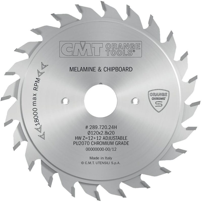 289.725.24H LAMA INCISORE REGOL. CHROME HW 125x2.8-3.6x20 Z12+12 5°ATB