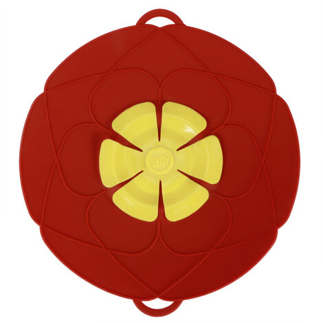 28CM Couvercle Anti-Débordement en Silicone, Étanche et Anti-Poussière pour Casserole - Accessoire de Cuisine Rouge