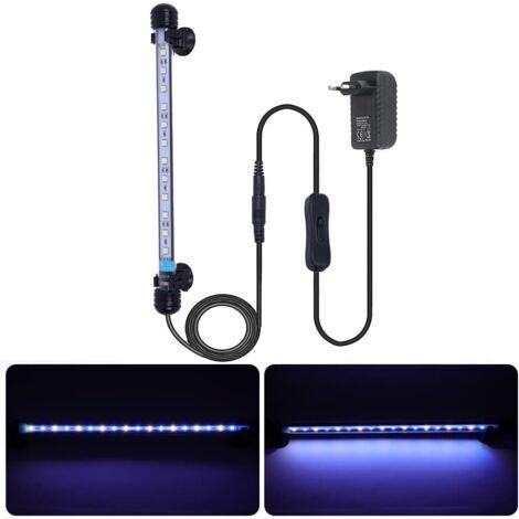 28cm LED Éclairage Aquarium Lampe Tube Étanche Lighting Plongée A Economie D'energie Fish Tank Décoration avec Télécommande,lampe à économie d'énergie d'éclairage à LED blanche, pas de bruit