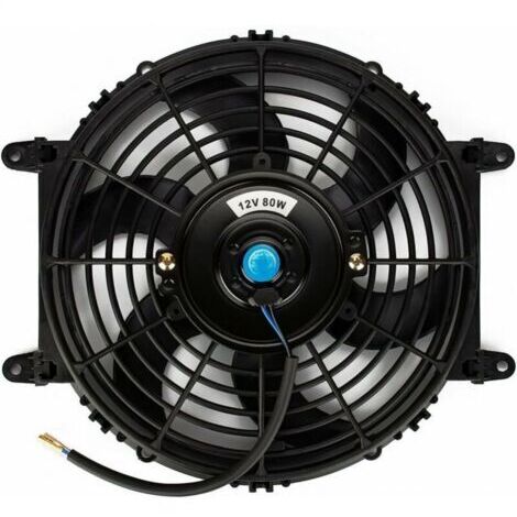 28cm Universeller elektrischer Kühlventilator - 12-V-Kühlerlüfter - Motor-Ventilatorflügel - 80W - Montagesatz