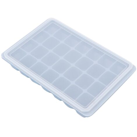28Grids DIY Silicone Ice Tray Freeze Pudding Mold Chocolate Mould Baking with Lid Blue