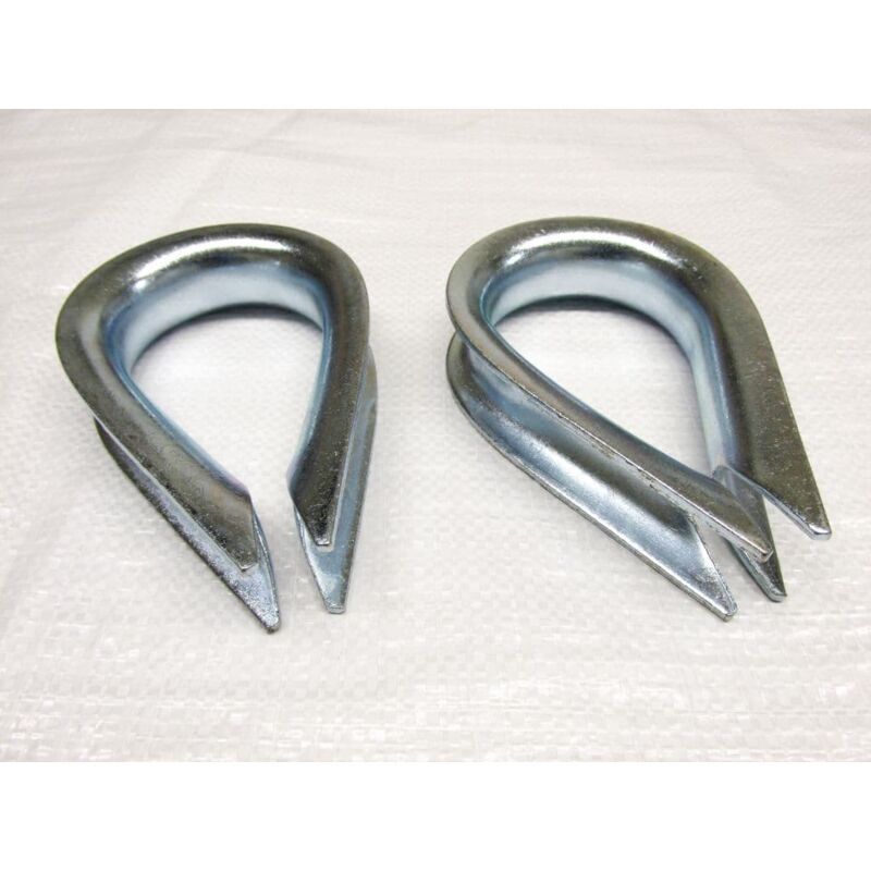 Securefix Direct - 32MM Wire Rope Thimbles x2 - Galvanised Steel Commercial Loop