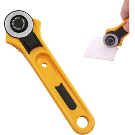 28mm,Cutter Rotatif Lames,Couteau Rotatif,Cutter Rotatif Couture,Cutter Couture,Cutter Rotatif Tissu,Cutter Circulaire,Coupeuse Papier,pour Piquet,Tissu,Cuir,Travaux de Couture et Plus Encore