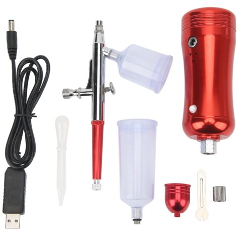 28PSI Handheld-Airbrush-Kit Wiederaufladbare Luftpumpe Luftfarbe Spritzpistole mit 0,3mm Düse