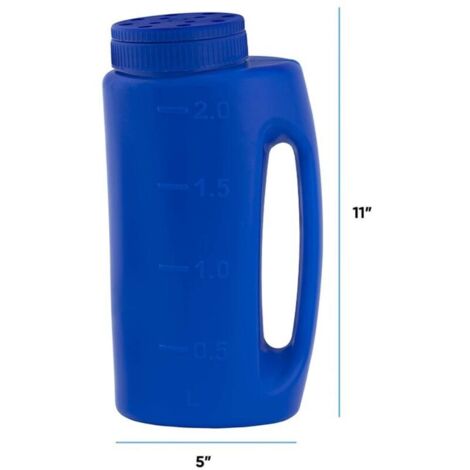 28x13cm Épandeur à Main 2 L en BleuTaille du Trou Ajustable pour graines Engrais sel pour dégivrage ou Tout Type de granulés comp