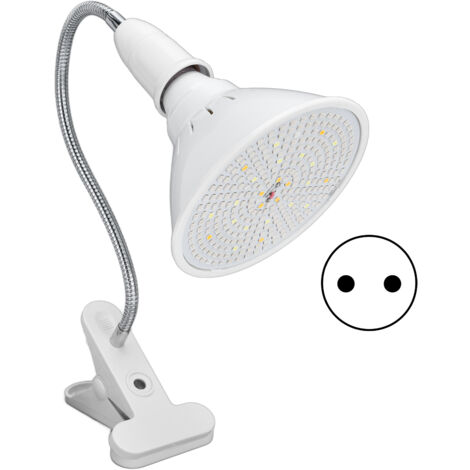 290 LED-Pflanzenlampe, Rot/Blau/Warmweiß, Vollspektrum, 360° drehbar mit Klemme, 110–240 V EU-Stecker