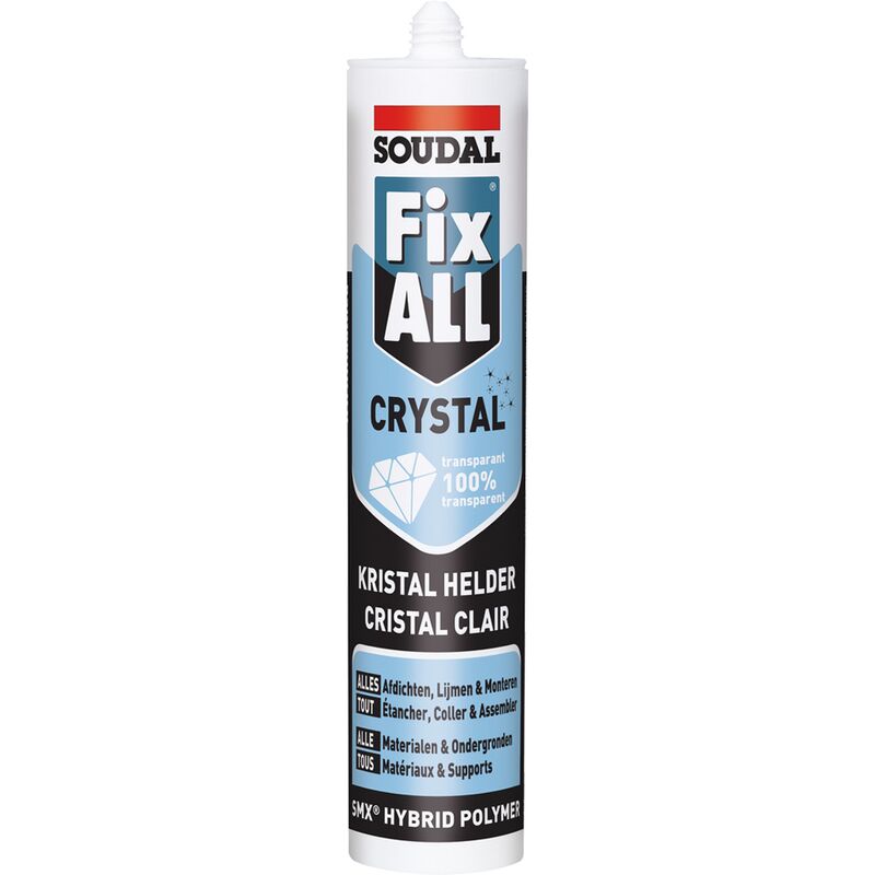 

290 ml pegamento masilla 'Fix All Crystal' - Soudal