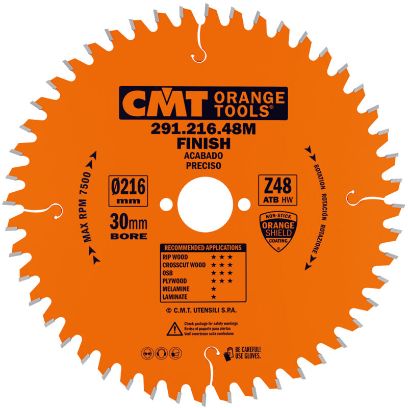 Cmt 291.216.48m Sägeblatt Für Lang-/querschnitt Hw 216x2, 8/1, 8x30 Z48 Atb -5neg