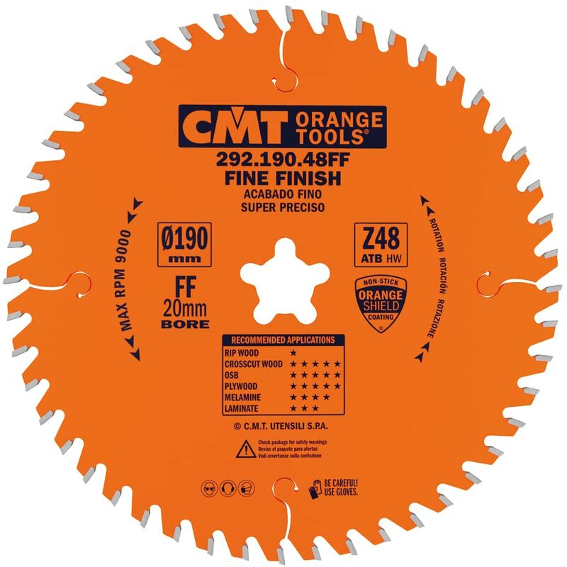 Image of CMT - 292.190.48FF Lama Circolare per Taglio di Precisione per Macchine Portatili, Metallo/Grigio