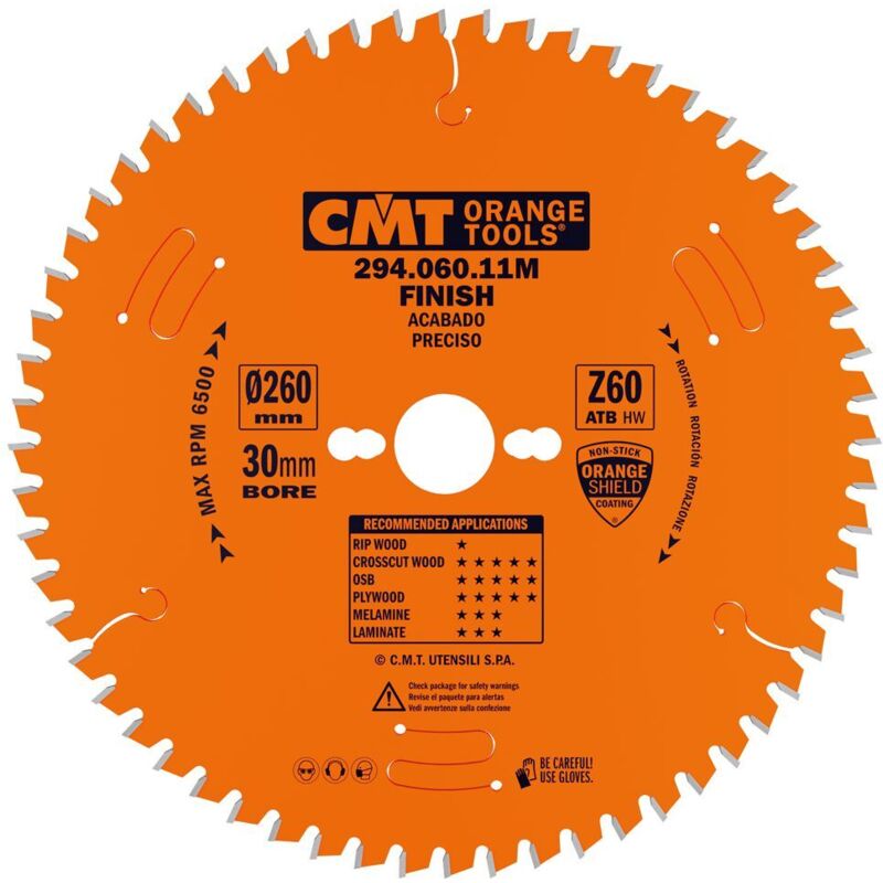 294.060.11m Lame Circulaire 260x2.5x30 Z=60 -5°atb