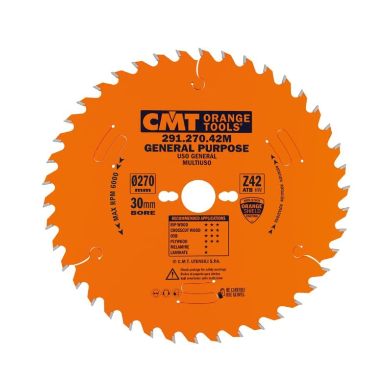 Lame carbure 270 z= 42 al: 30mm - Négative - CMT