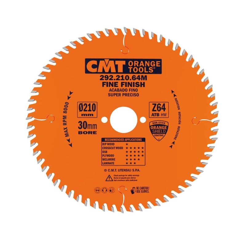 Lame carbure 210 z=64 alésage 30mm - Finition - CMT