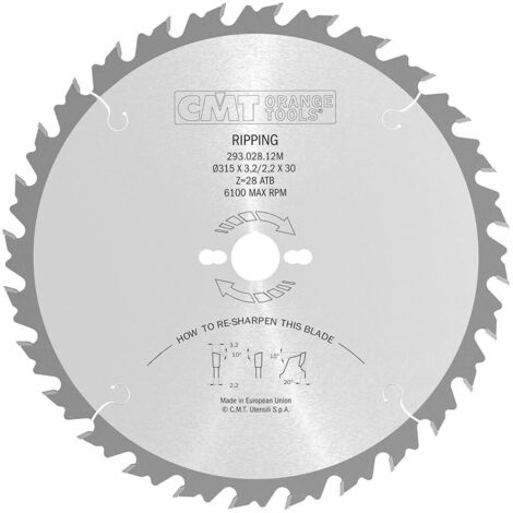 293.028.12M Sageblatt CIRCULAIRE Mit LIMITEUR L/VINE HW 315x3.2/2.2x30 Z28 ATB