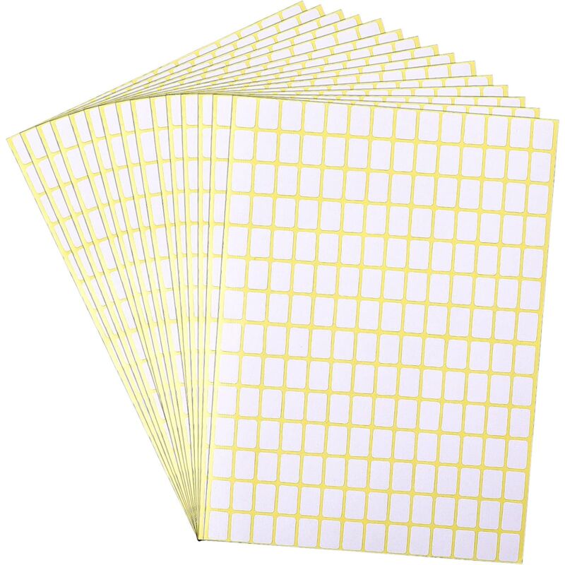 2940pcs Small Matte White Removable Self-Adhesive Labels for Jars, Boxes, Files, Envelopes, School, Office, Kitchen (13 x 9mm)