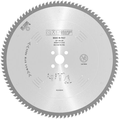 CMT 297.081.10M LAME POUR PLASTIQUE NON FERREUX HW 254x3,2/2,5x30 Z80 TCG -6°NEG