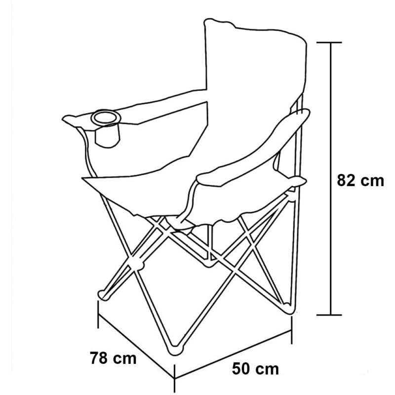 Mediawave Store - 2971 Chaise pliante camping et jardin miami avec pose-verre et canettes Couleur: Rouge