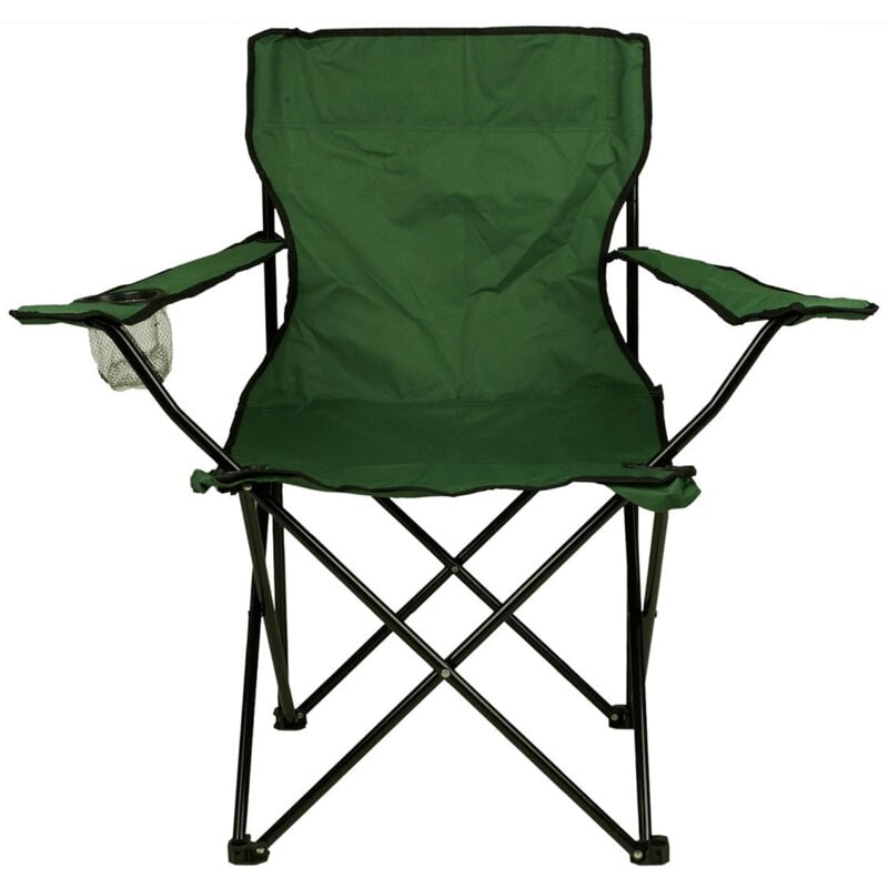 Mediawave Store - 2971 Chaise pliante camping et jardin miami avec pose-verre et canettes Couleur: Vert