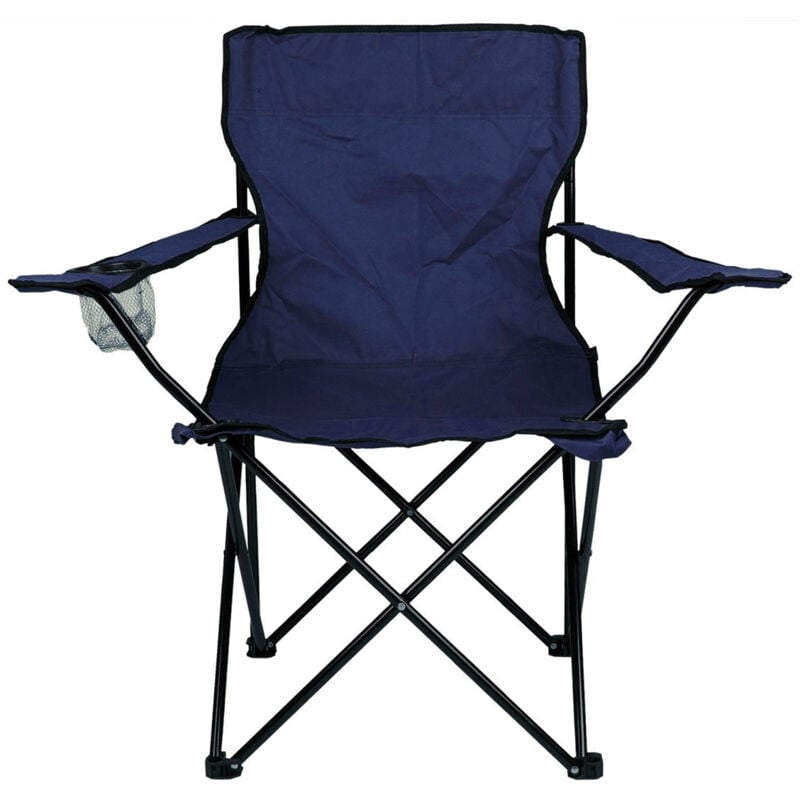 Mediawave Store - 2971 Chaise pliante camping et jardin miami avec pose-verre et canettes Couleur: Bleu