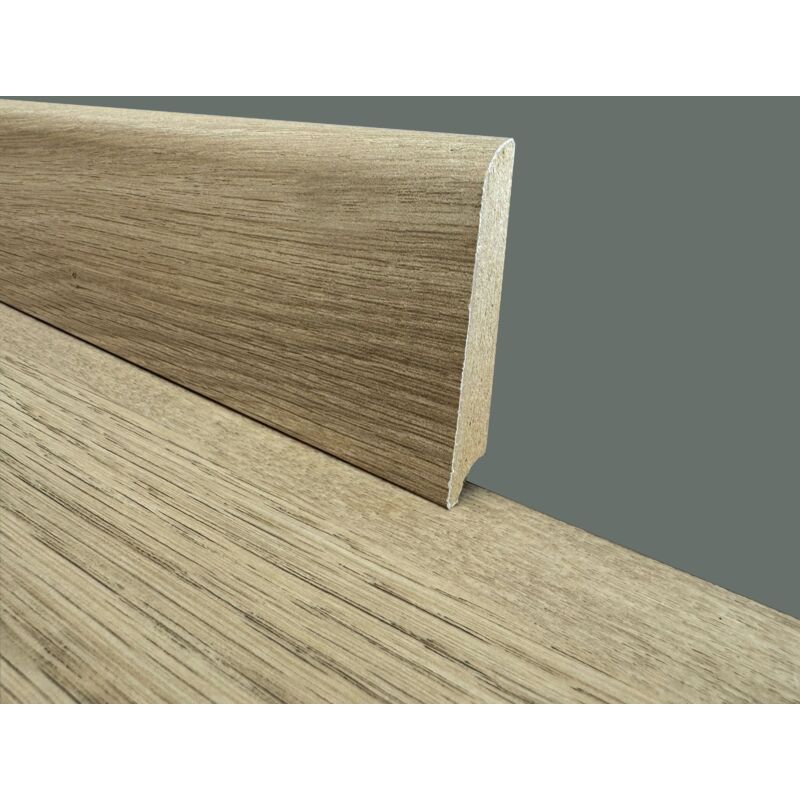 2,99ml - battiscopa in fibra di legno coordinato gamma laminati 70x15 inclinato vari decori-SAMYELI (cream oak)