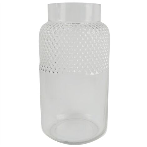 29cm Clear Glass Diamond Vase