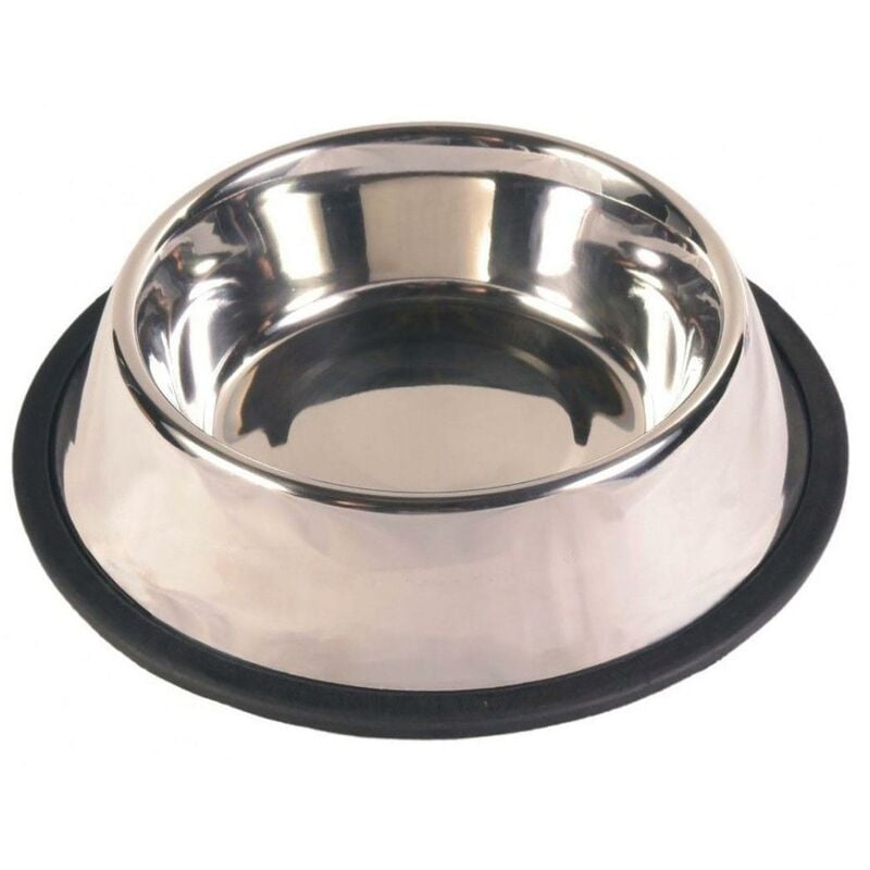 

Trixie Comedero Acero Inox, Anillo Caucho, 2.8 l, ø24 cm