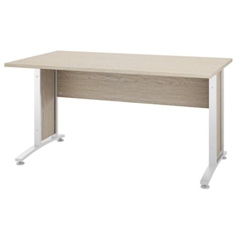 (2c) Scrivania ufficio bianco quercia cm 150 x 80 x 74 h