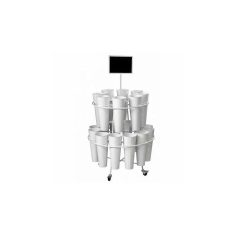 (2c)Portafiori espositore pz 20 bianco cm 82 x 155 h con rotelle(740398-740404)