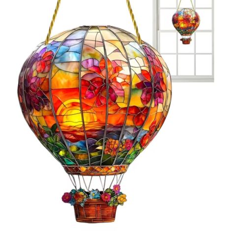 2D plat modèle de ballon à air chaud Pendentif acrylique ballon à air chaud jardin solaire Décoration