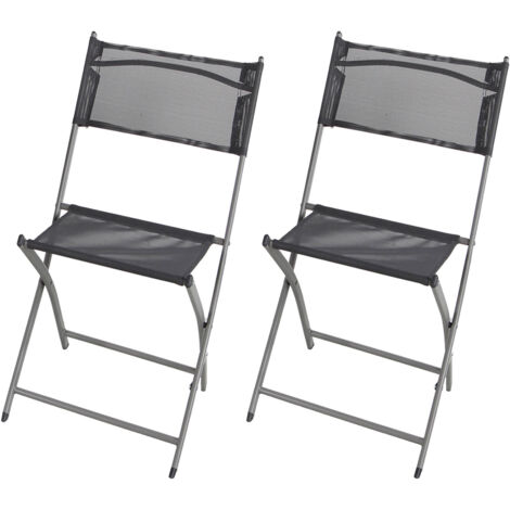2er Klappstuhl Gartenstuhl Campingstuhl Anthrazit-MGM6000G-Stuhl-Anthrazit-2er