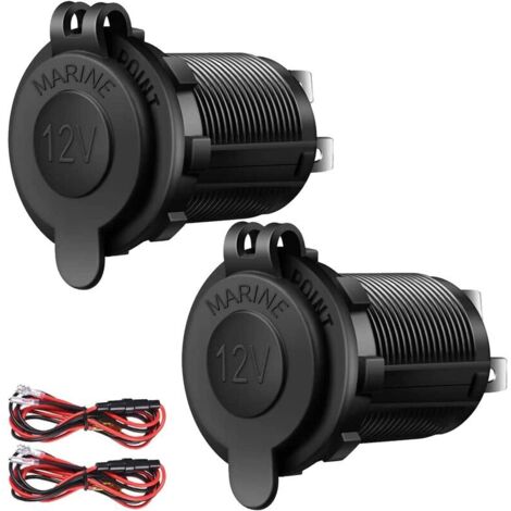 2er-Pack 12-V-Zigarettenanzünder-Steckdose für Auto, Motorrad, ATV, Wohnmobil, wasserdichte Steckdose 12 V