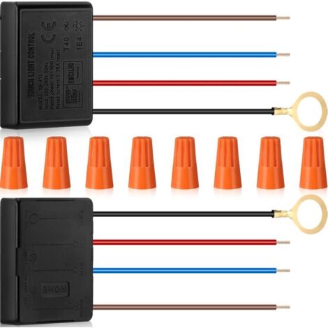 2er-Pack 3-Wege-Touch-Dimmer für Schreibtischlampen, Dimmer-Reparatursatz, Steuermodul, Sensoraustausch mit Schraubverdrahtungsabdeckungen
