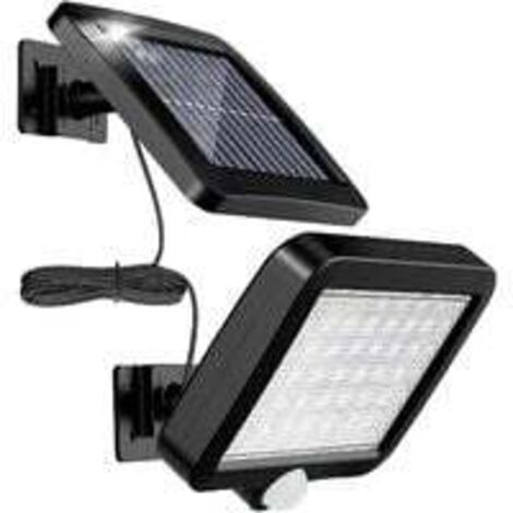 2er-Pack 56 LED-Solarleuchten für den Außenbereich mit Bewegungssensor, IP65 wasserdicht, 120 Grad Beleuchtungswinkel, mit 5 m Kabel