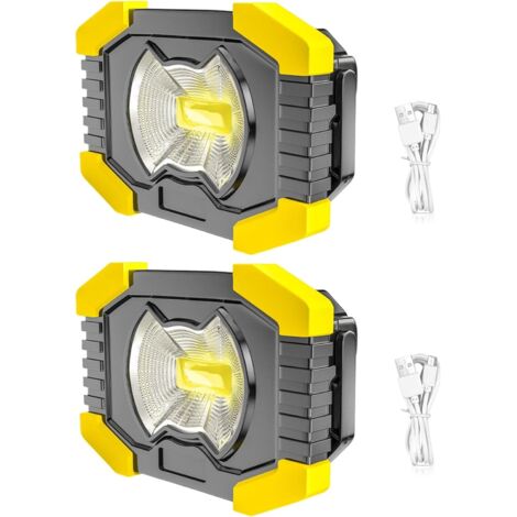2er-Pack COB-Batterie-LED-Flutlichtstrahler für Notfälle, Camping, Garage, Angeln und Baustellen