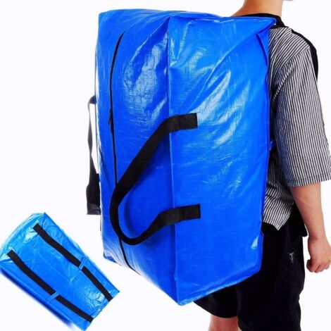 2er-Pack extra große Aufbewahrungstaschen mit Rucksackgurten, Umzug, Transport