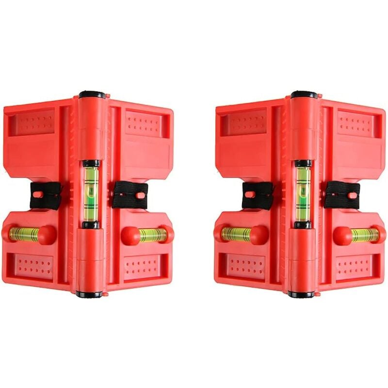 Image of Ersandy - 2er-Pack faltbare magnetische Wasserwaagen für Säulen, Rohre, Geländer und Paneele