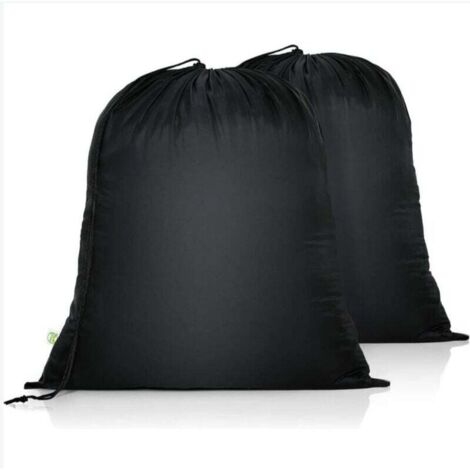 2er-Pack faltbarer Reise-Wäschesack für Schmutzwäsche, Aufbewahrungsbeutel mit Kordelzug, Stoffbeutel, Wäschesäcke für Spielzeug, Zuhause, Wohnheim, Camping, College (46 x 58 cm, schwarz)