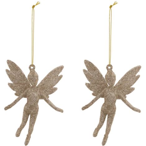 2er-Pack Fee Glitter-Sujets H.13cm goldfarben - Feeric lights & christmas