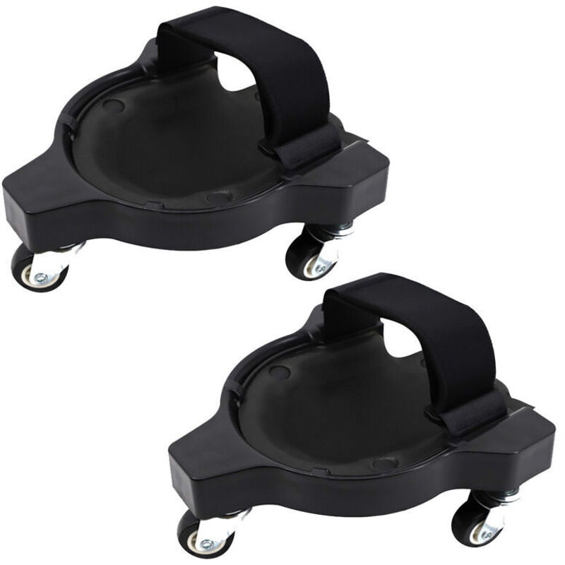 Image of 2er-Pack flexible Knieschoner mit Rollen für Garten, Baustelle, Schwarz