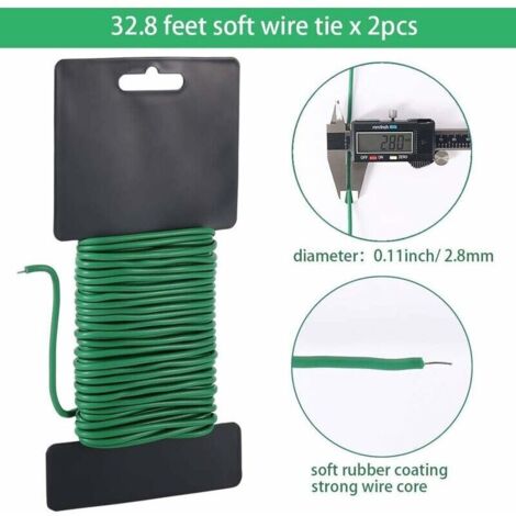 2er-Pack flexible Pflanzenbinder für Gartenpflanzen, ideal für Zuhause, Büro und Garten, 20 Meter, grün