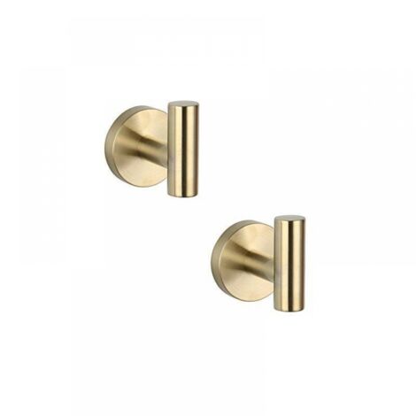 2er-Pack goldene Badezimmer-Kleiderhaken, Badetuchhaken, quadratische Edelstahl-Kleiderhaken, Schranktür