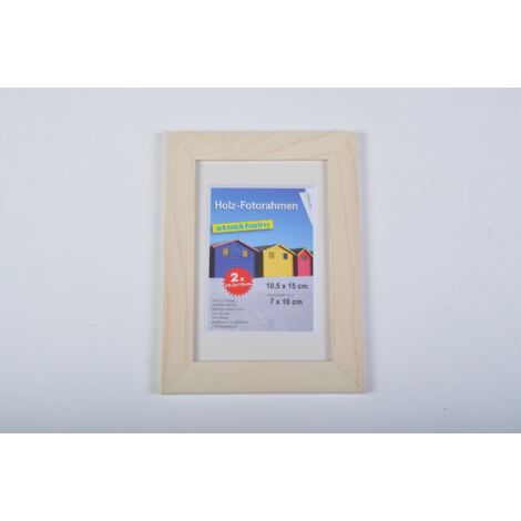 2er Pack Holz-Fotorahmen 10,5x15cm Foto Photo Rahmen Dekoration Haushalt wohnen - natur