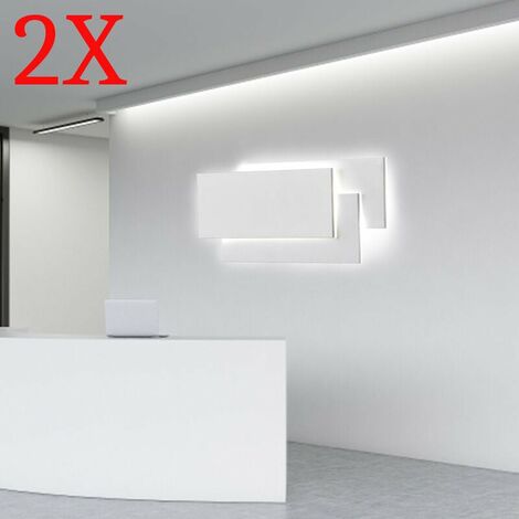 2er-Pack Innenwandleuchte, kaltweiß, 24 W, Wanddekoration (weiß)