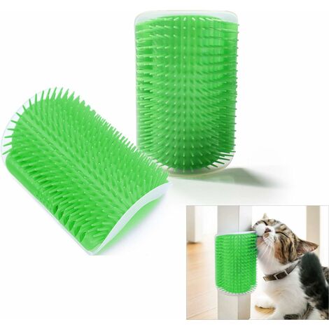 2er-Pack Katzenpflegebürste, LangRay Green Wall Corner Massagekamm