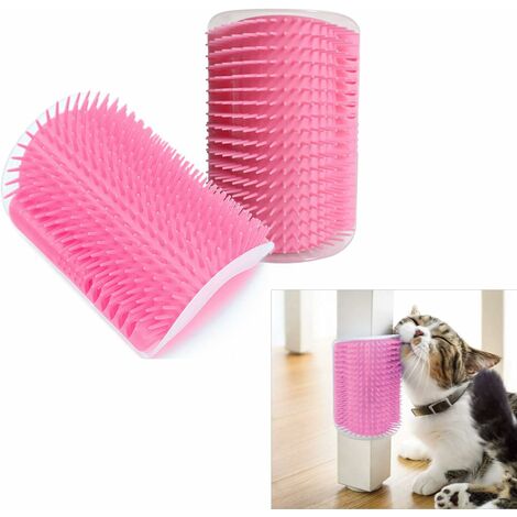 2er-Pack Katzenpflegebürste, LangRay Pink Wall Corner Massagekamm