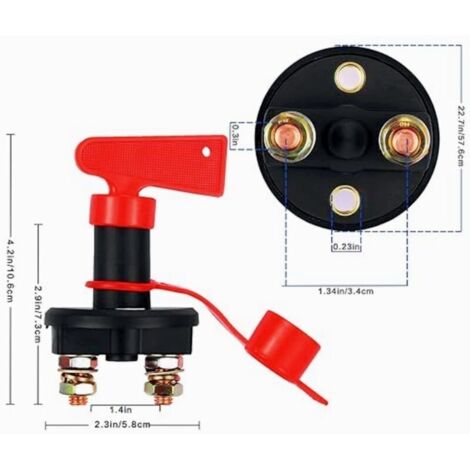 2er-Pack Kfz-Batterietrennschalter, Not-Aus-Schalter, 12 V/24 V